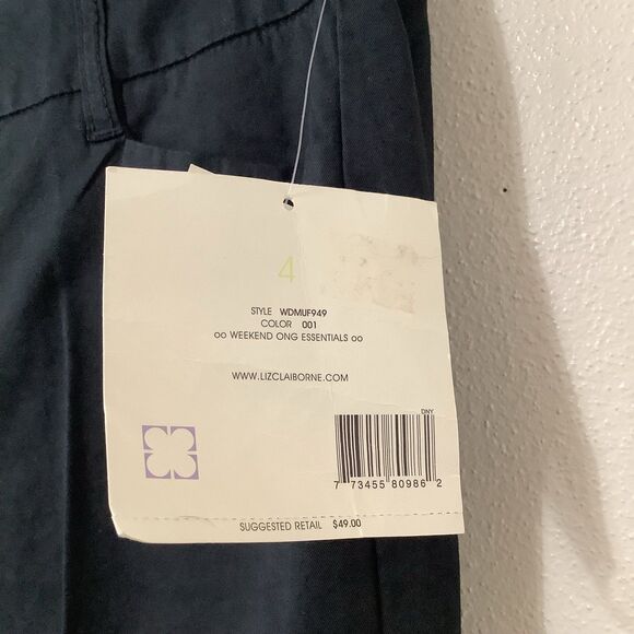 NWT Liz Claiborne Jackie Stretch Straight Leg Black Casual Pants 4 - Picture 6 of 10